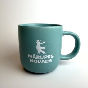 Keramikas krūze ar logo, zila