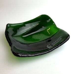 Stikla trauks zaļš ar logo