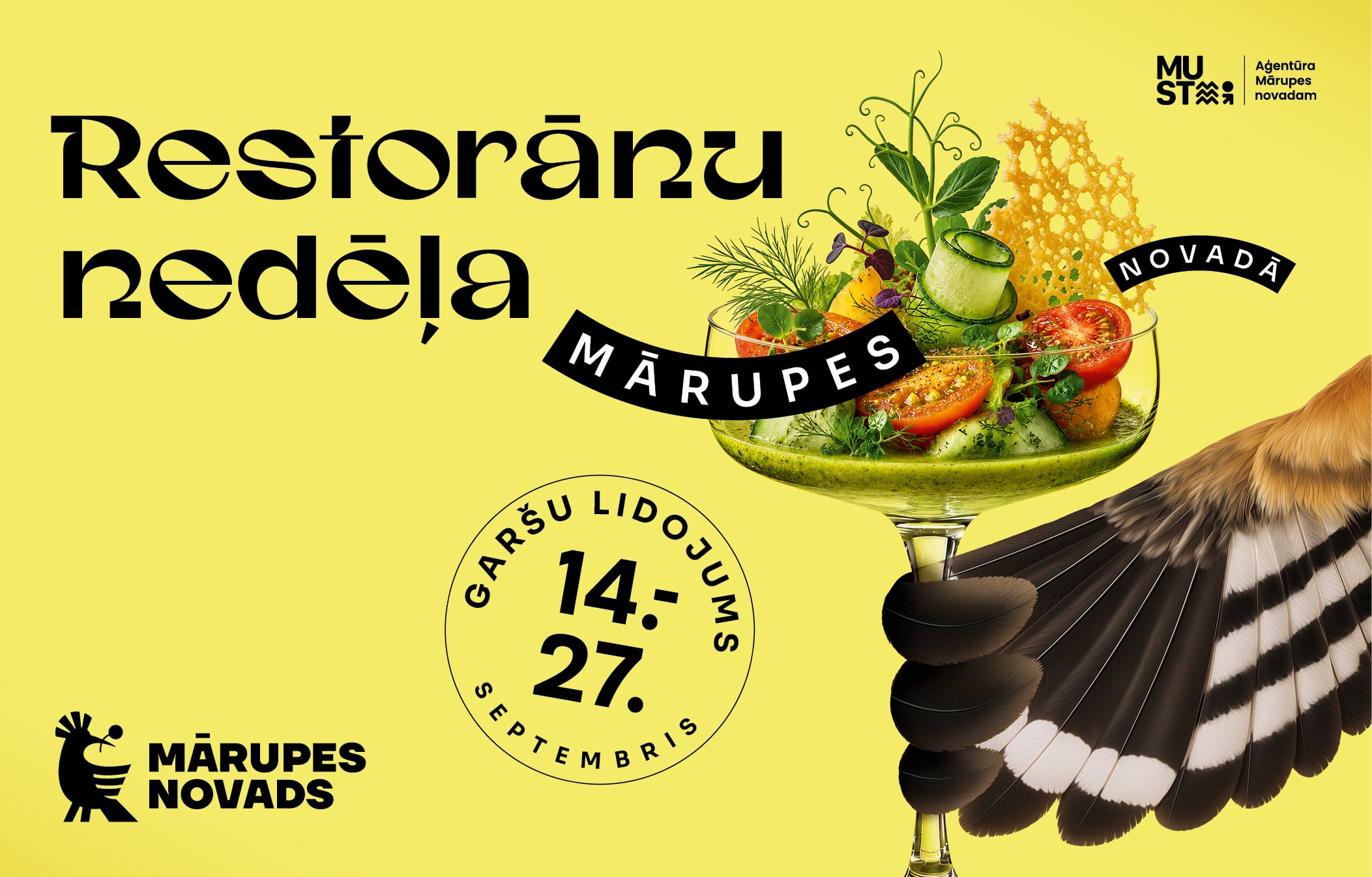 Restorānu nedēļa Mārupes novadā - Garšu lidojums, 14. - 27. septembris