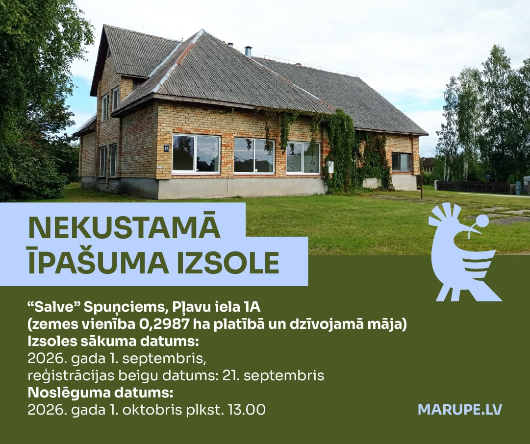 Nekustamā īpašuma “Salve” Salas pagastā, Mārupes novadā nomas tiesību izsole